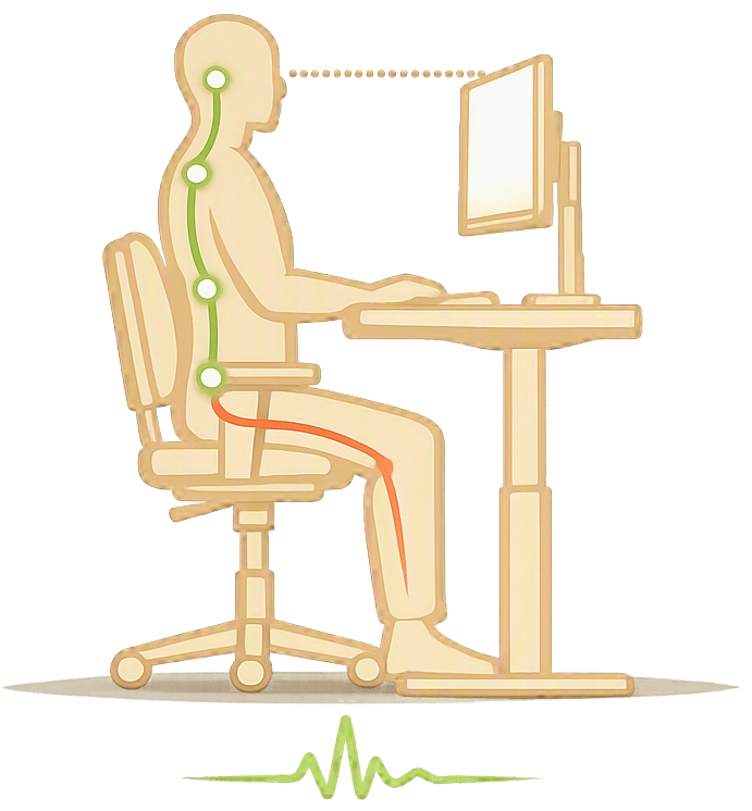 minimal standing‑desk posture